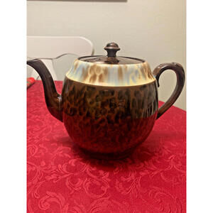 Vintage Gibsons England Teapot  Brown Luster Glazed Ceramic Porcelain